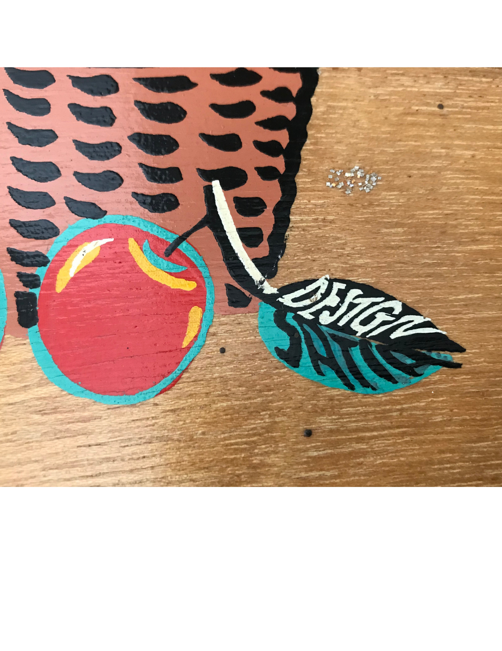 Satia Retro 1960's Cat Design Wood Purse