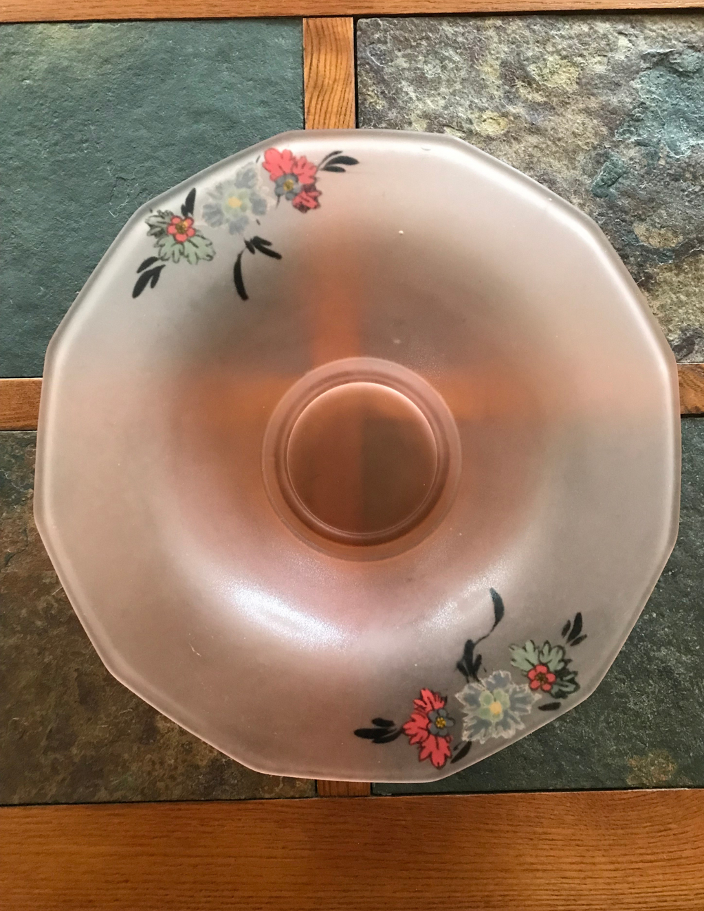 Vintage Frosted Glass Bowl